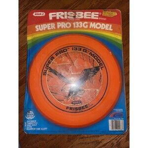 Vintage 80's Wham-O Frisbee Super Pro 133G Orange Bald Eagle outdoor toy 1981